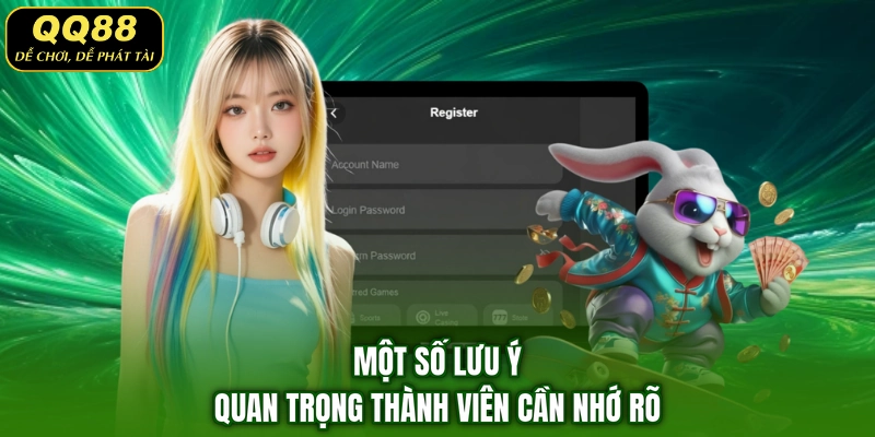 Một số lưu ý quan trọng thành viên cần nhớ rõ